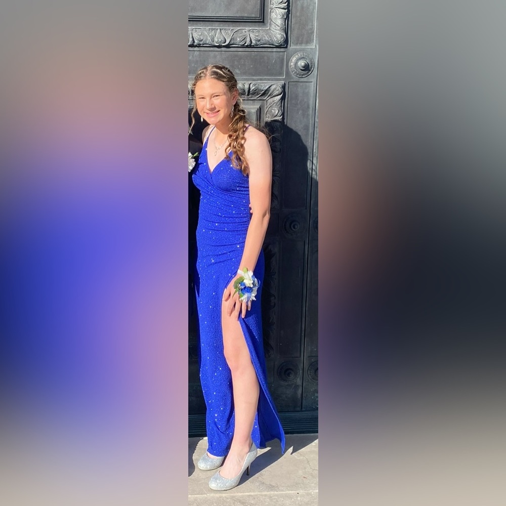 Lovely Day Blue Sparkly Prom Dress size Small